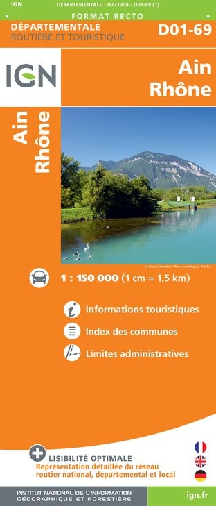 Carte routière IGN D721300 - D01-69 Ain Rhône