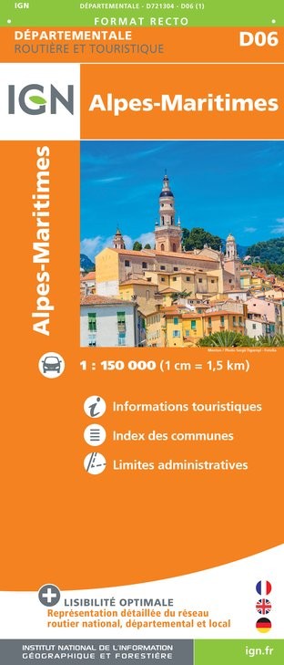 Carte routière IGN D721304 - D06 Alpes-Maritimes