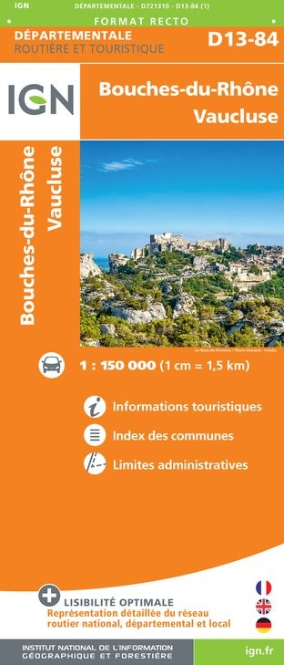 Carte routière IGN D721310 - Bouches-Du-Rhône Vaucluse