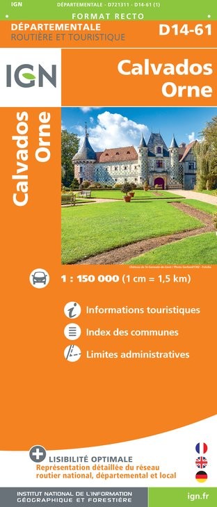 Carte routière IGN D721311 - D14-61 Calvados Orne