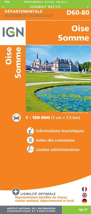 Carte routière IGN D721342 - D60-80 Oise Somme
