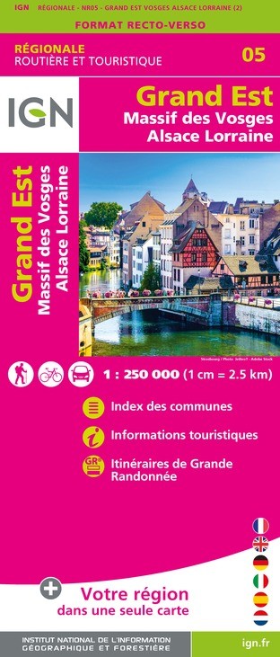 Carte IGN NR05 - Nr05 Grand Est Massif Des Vosges Alsace Lorraine - Recto/Verso