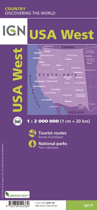 Carte IGN 85104 - Etats Unis Ouest