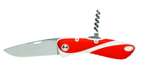Couteau Aquaterra lame simple lisse / tire-bouchon - Rouge/Blanc | WICHARD