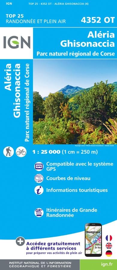 Carte IGN aleria ghisonaccia 4352OT série Top 25