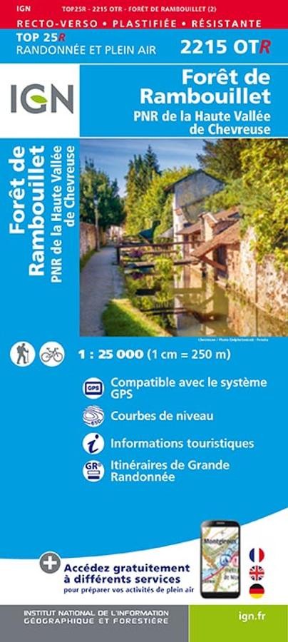 Carte IGN rambouillet parc haute Valle chervreuse 2215OTR série Top 25 Résistante