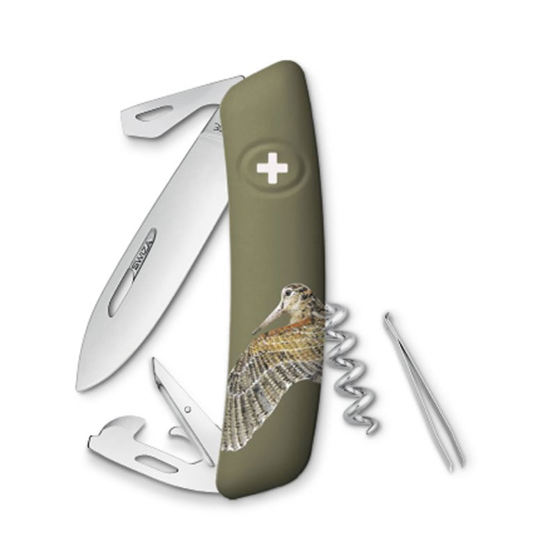 Couteau suisse Swiza D03 Edition Bécasse - Kaki avec 11 fonctions
