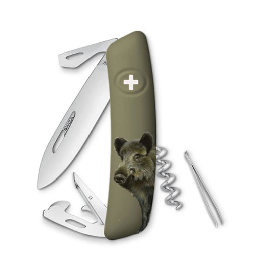 Couteau suisse Swiza D03 Edition Sanglier - Kaki avec 11 fonctions