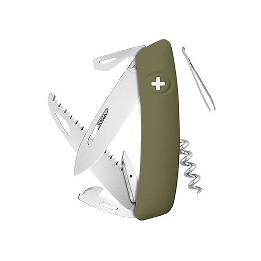 Couteau suisse Swiza D05 Olive - Kaki avec 12 fonctions