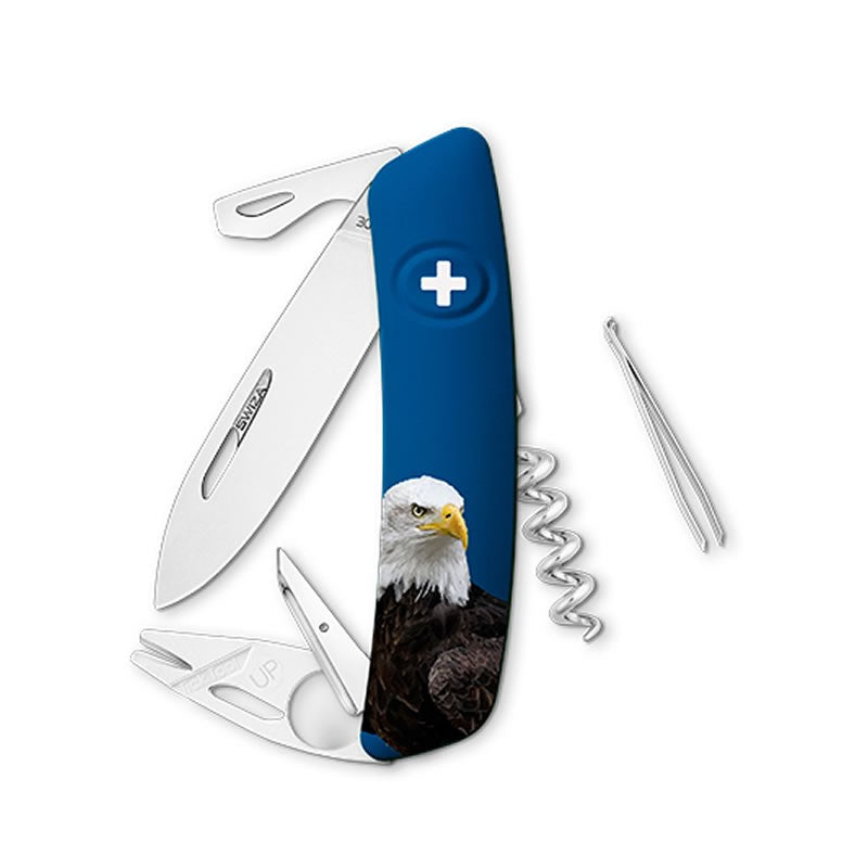 Couteau suisse Swiza TT03 Tick Tool Aigle - Bleu avec 11 fonctions