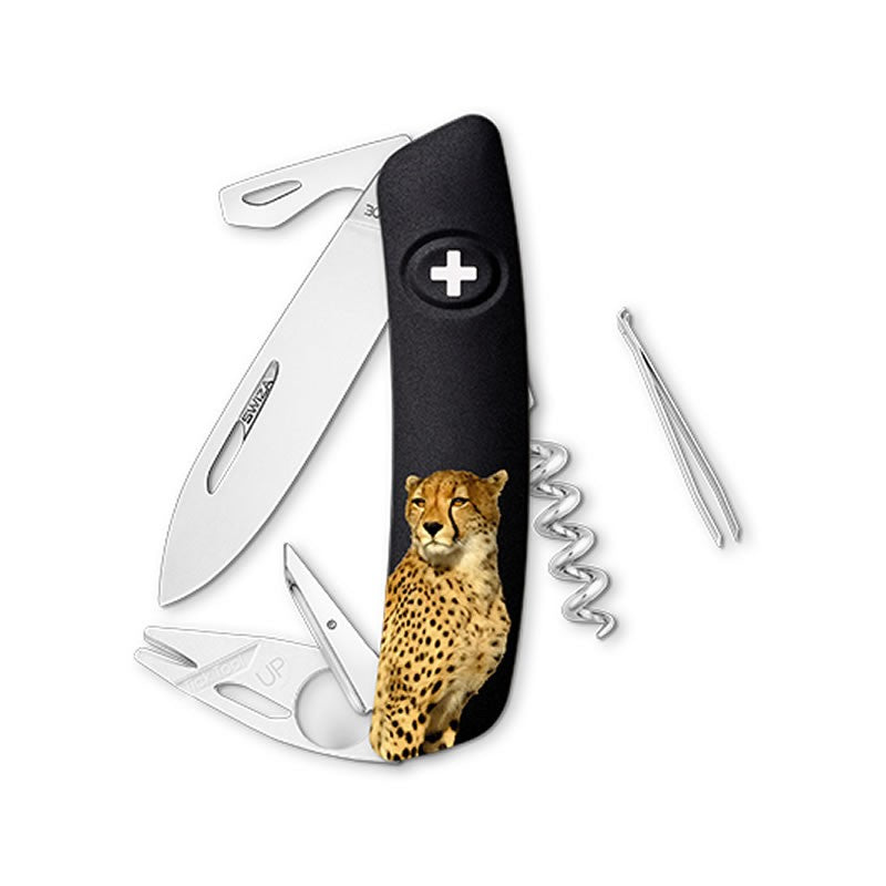 Couteau suisse Swiza TT03 Tick Tool Léopard - Noir avec 11 fonctions