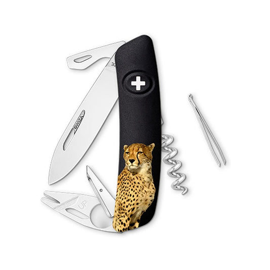 Couteau suisse Swiza TT03 Tick Tool Léopard - Noir avec 11 fonctions