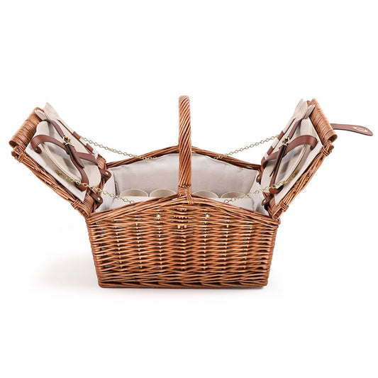 Panier en osier pique-nique 4 personnes | LIVOO