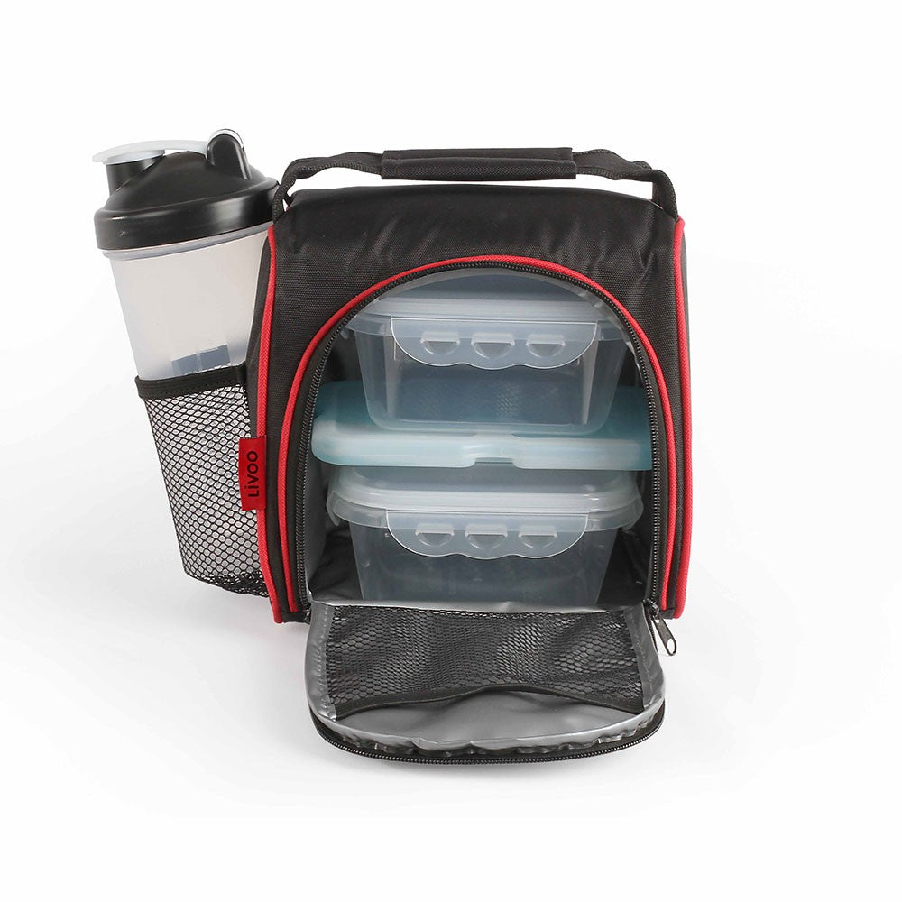 Lunch box "Repas du midi" Noir/rouge | LIVOO