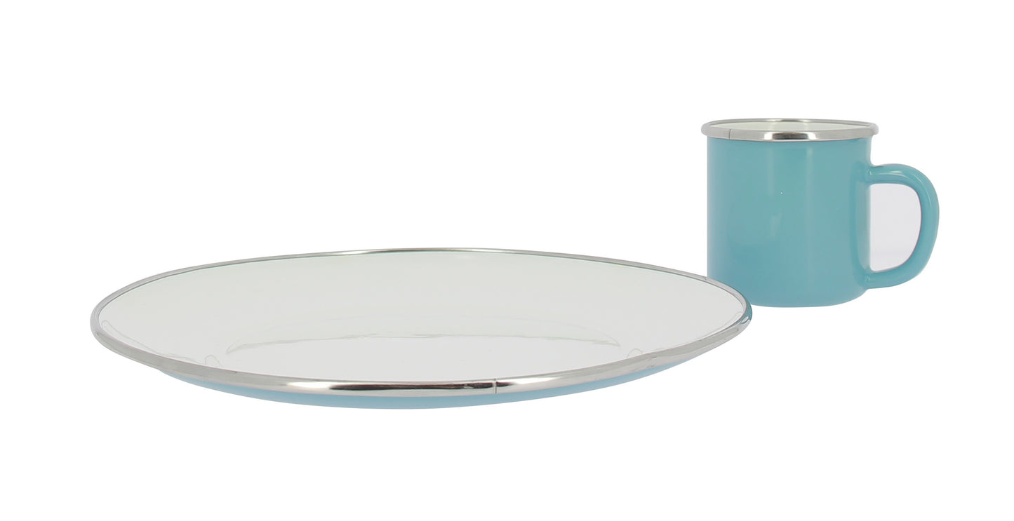 Pack 4 assiettes en acier émaillé