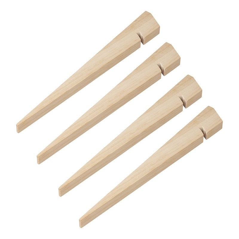 Piquet de tente 30cm bois 4 pièces en polybag