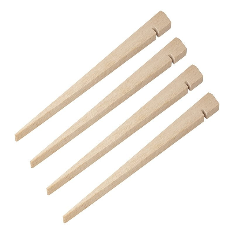 Piquet de tente 40cm bois 4 pièces en polybag
