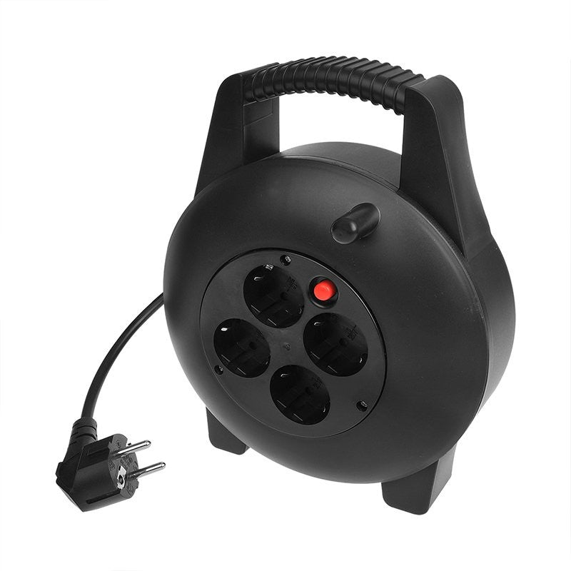 Enrouleur électrique Schuko quadruple prise 10M 3x1,0mm²