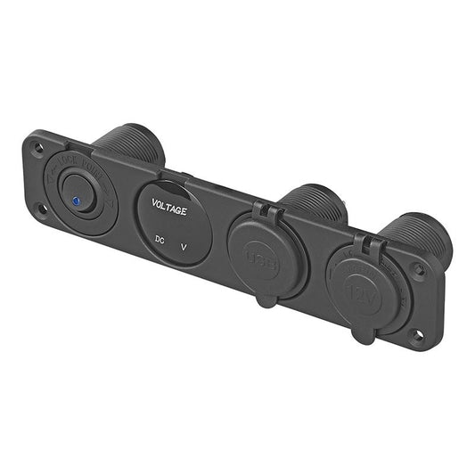 Kit d'installation : prise DIN+voltmètre+port USB 2x type A 4200mA