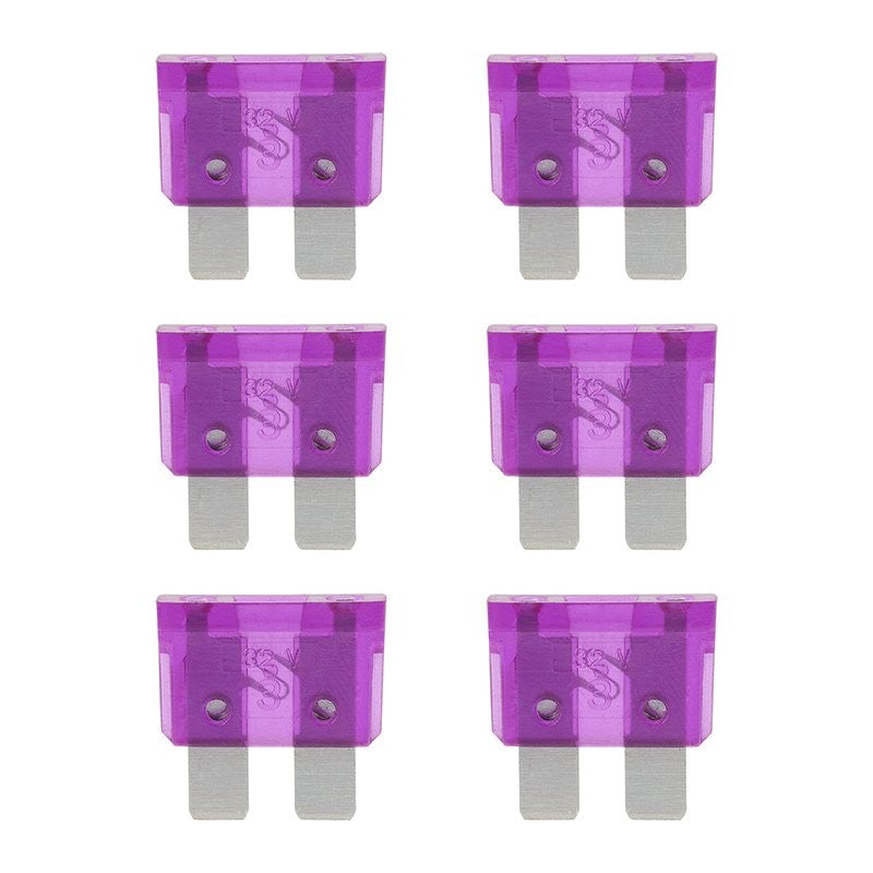Fusibles standard 3A violet 6 pièces dans blister