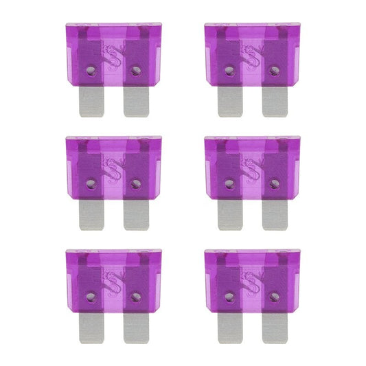 Fusibles standard 3A violet 6 pièces dans blister