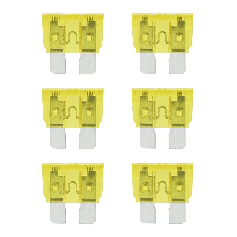 Fusibles standard 20A jaune 6 pièces dans blister