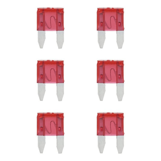 Fusibles mini 10A rouge 6 pièces dans blister