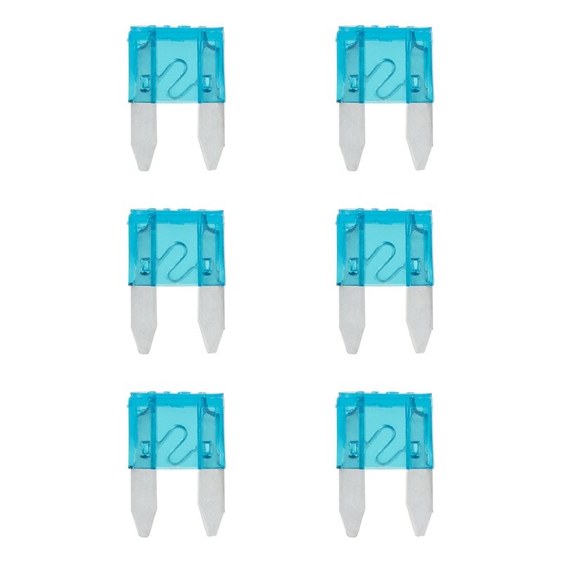 Fusibles mini 15A bleu 6 pièces dans blister