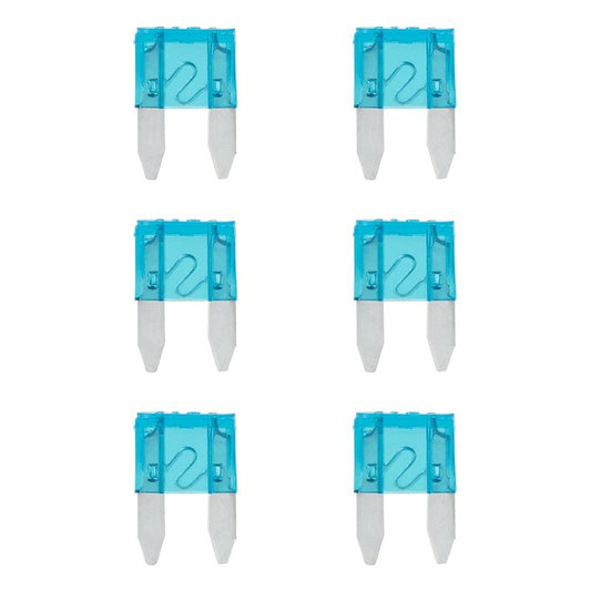 Fusibles mini 15A bleu 6 pièces dans blister