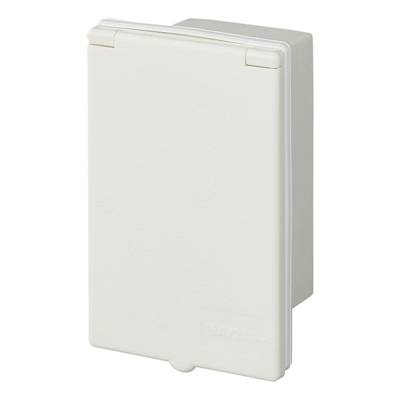 Socle à encastrer mâle CEE rectangulaire (blanc)