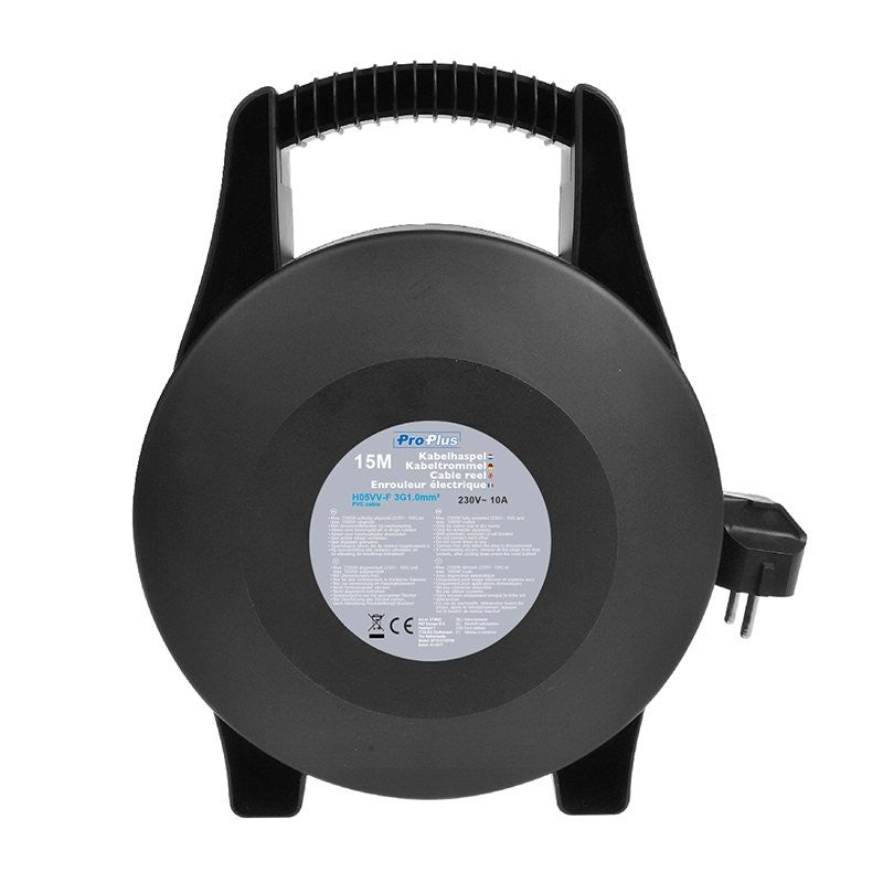 Enrouleur électrique Schuko quadruple prise 15M 3x1,0mm²