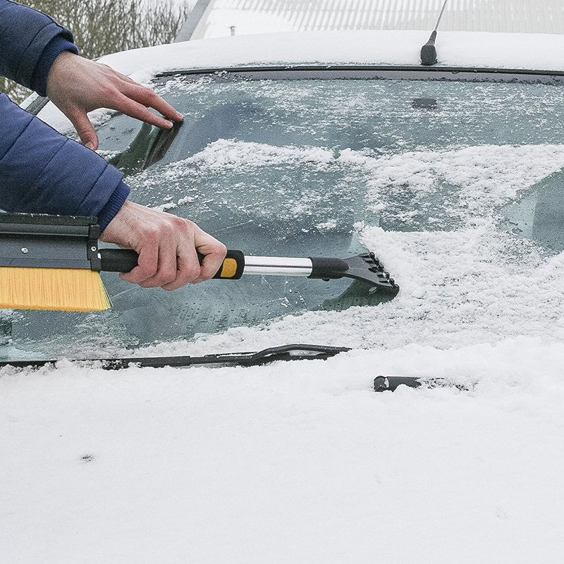 Brosse à neige avec raclette et grattoir à glace + manche télescopique