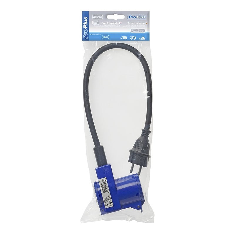 Câble adaptateur 40cm fiche Schuko vers prise coudée CEE + prise Schuko