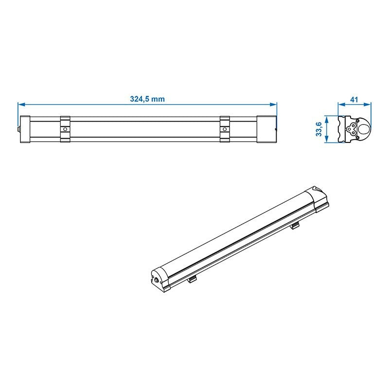 Lumière Linéaire 42-leds 12V 200lm 320x33x33mm