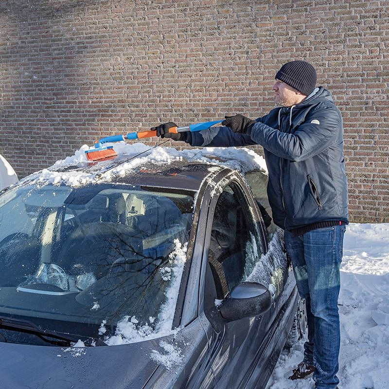 Brosse à neige avec grattoir à glace + manche télescopique 99-127cm