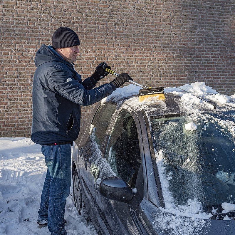 Brosse à neige avec raclette et grattoir à glace + manche télescopique