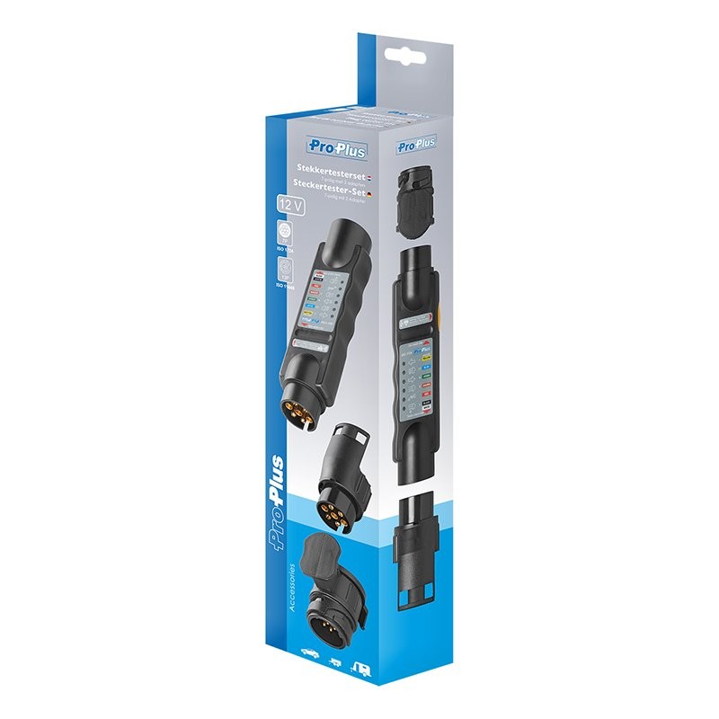 Testeur de prise 7-pôles 12V set avec 2 adaptateurs
