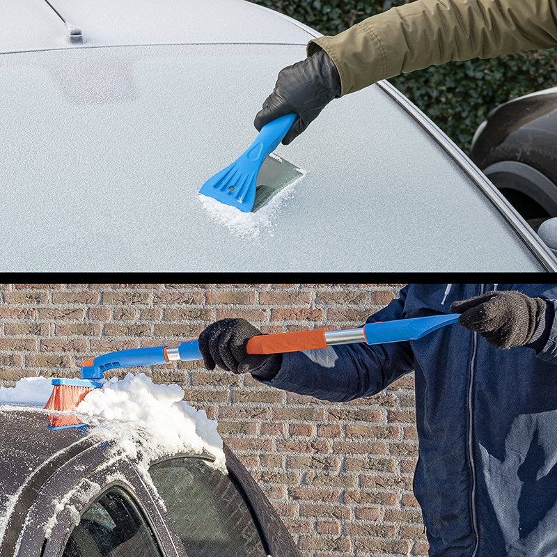 Brosse à neige avec grattoir à glace + manche télescopique 99-127cm