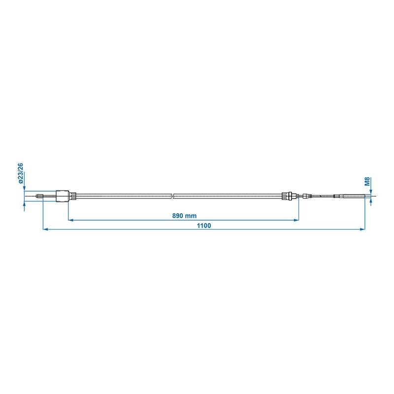 Câble de frein remorque 1020/1216mm cloche Ø26mm convient pour AL-KO < '97