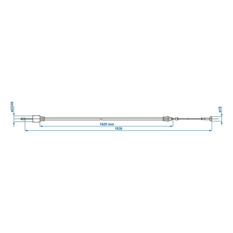 Câble de frein remorque 1020/1216mm cloche Ø26mm convient pour AL-KO < '97