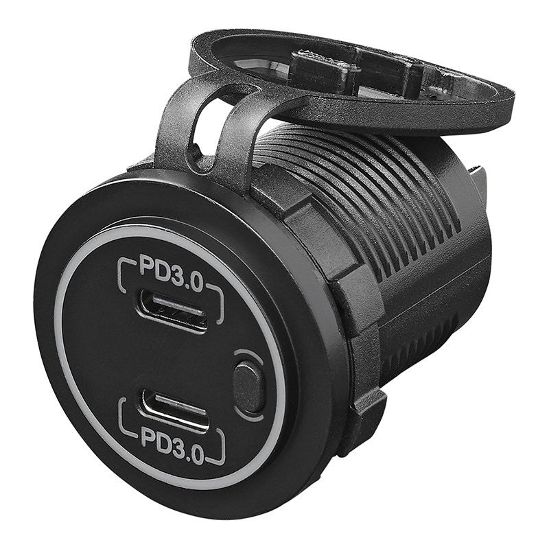 Prise-USB double à encastrer type A 2x2100mA 12V/24V