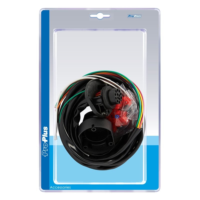 Faisceau d´attelage 13-pôles PVC type Jaeger + 1,50M câble dans blister
