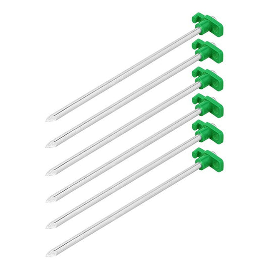 Piquet métal avec crochet plastique 6 pièces dans polybag