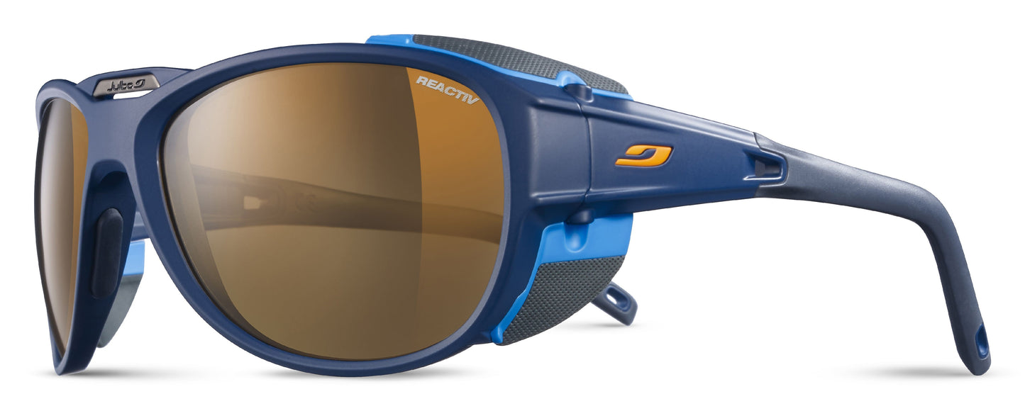 Lunette de soleil Julbo Explorer 2.0 | Bleu Fonce Mat / Bleu Cyan | Reactiv High Mountain 2-4