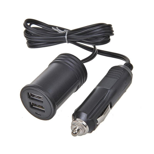 Rallonge 1M avec chargeur double USB type A 12V/24V dans blister