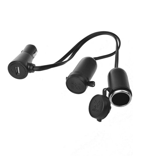 Double prise allume cigare + fiche USB type A 2100mA 12V/24V sous blister