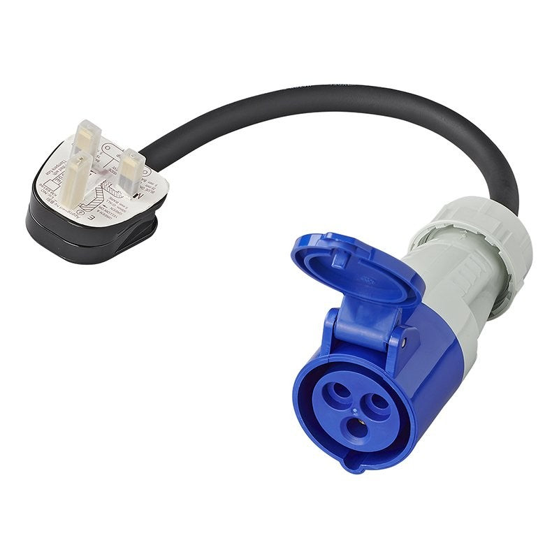 Câble adaptateur 40cm 3x2,5mm² fiche UK vers prise CEE