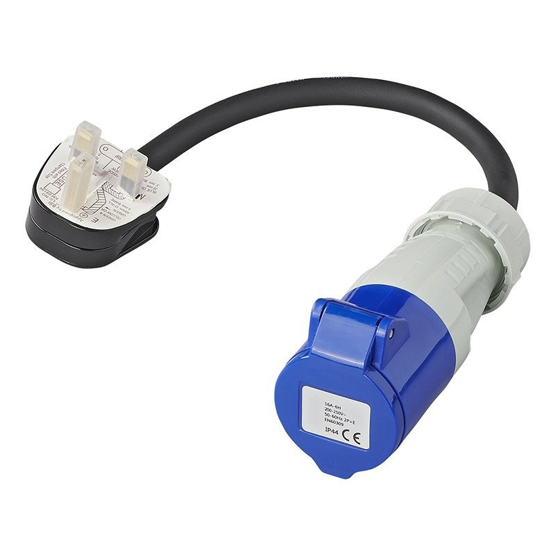 Câble adaptateur 40cm 3x2,5mm² fiche UK vers prise CEE