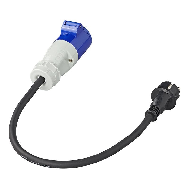 Câble adaptateur 40cm 3x2,5mm² fiche Schuko vers prise CEE