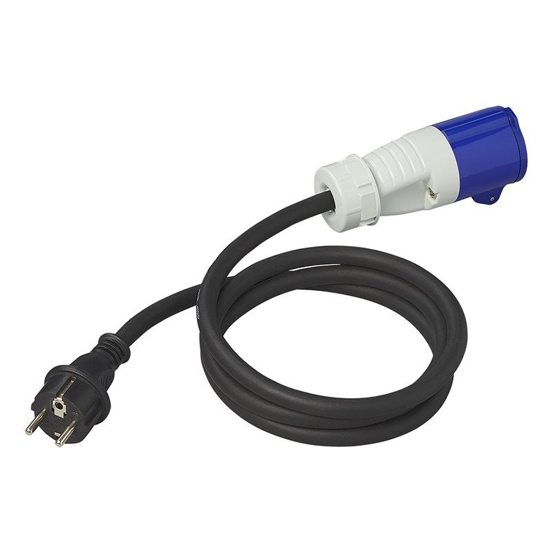 Câble adaptateur 150cm 3x2,5mm² fiche Schuko vers prise CEE